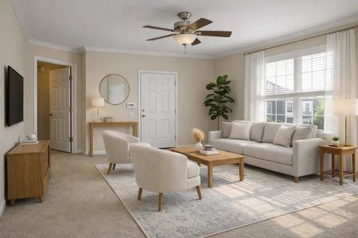 After: Empty room to staged room