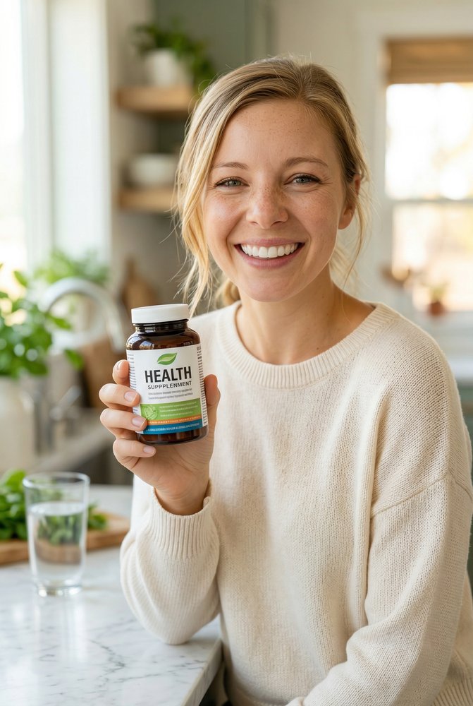 AI marketing image in kitchen setting with person