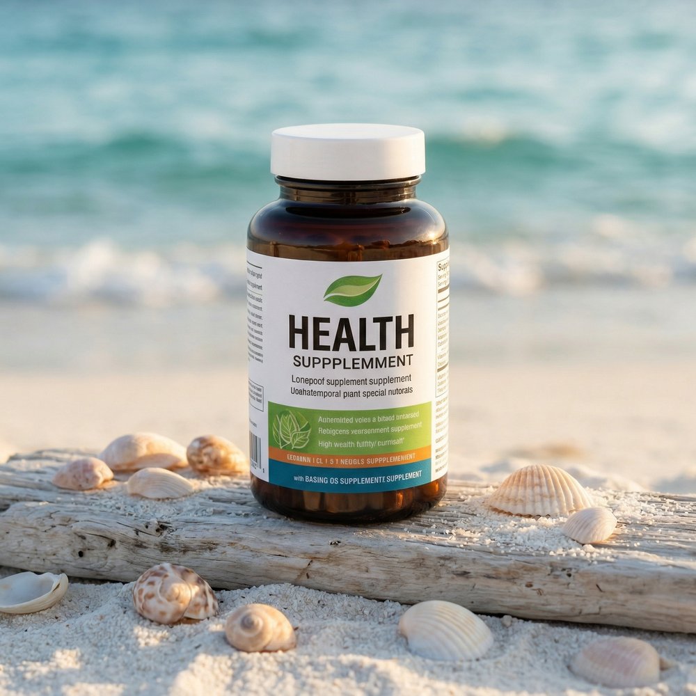 AI product-only marketing image on beach without person